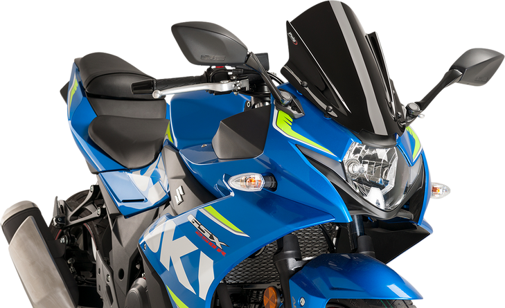 Puig Hi-Tech Parts Race Windscreen - 14-3/8" - Black - Suzuki 9722N