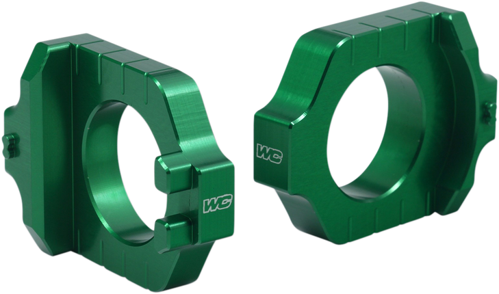 Works Connection Elite Axle Block - Green - Kawasaki/Suzuki 17-248