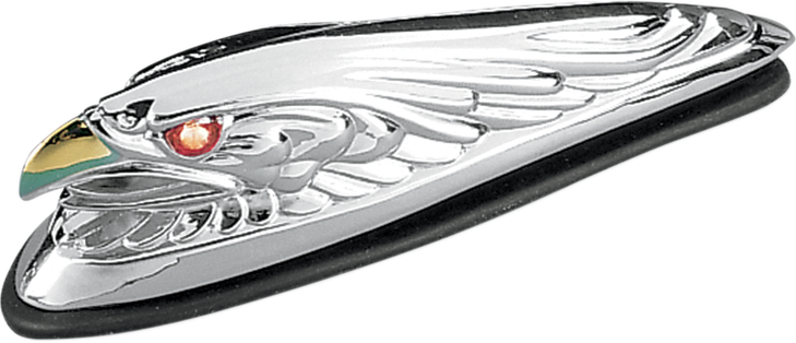 Drag Specialties Eagle Head With Lights - Red Eyes - Small - Chrome