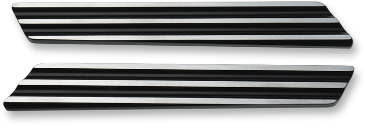 Joker Machine Saddlebag Latch Inserts - Black/Silver 04-501-2
