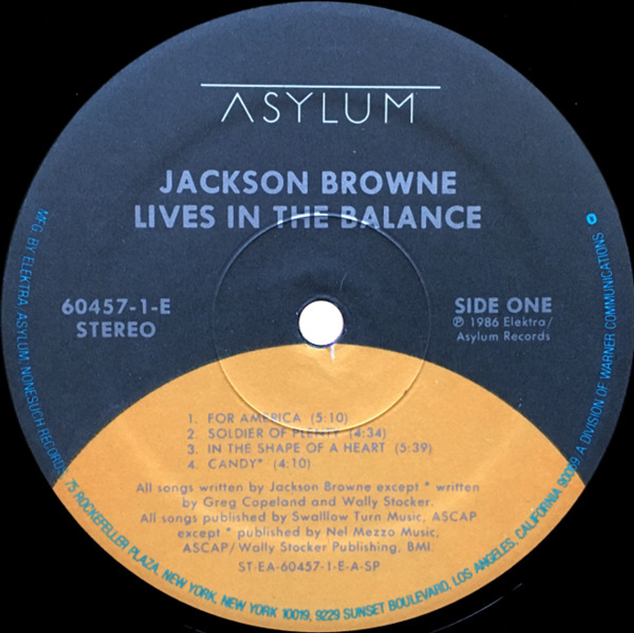 Jackson Browne - Lives In The Balance - Asylum Records