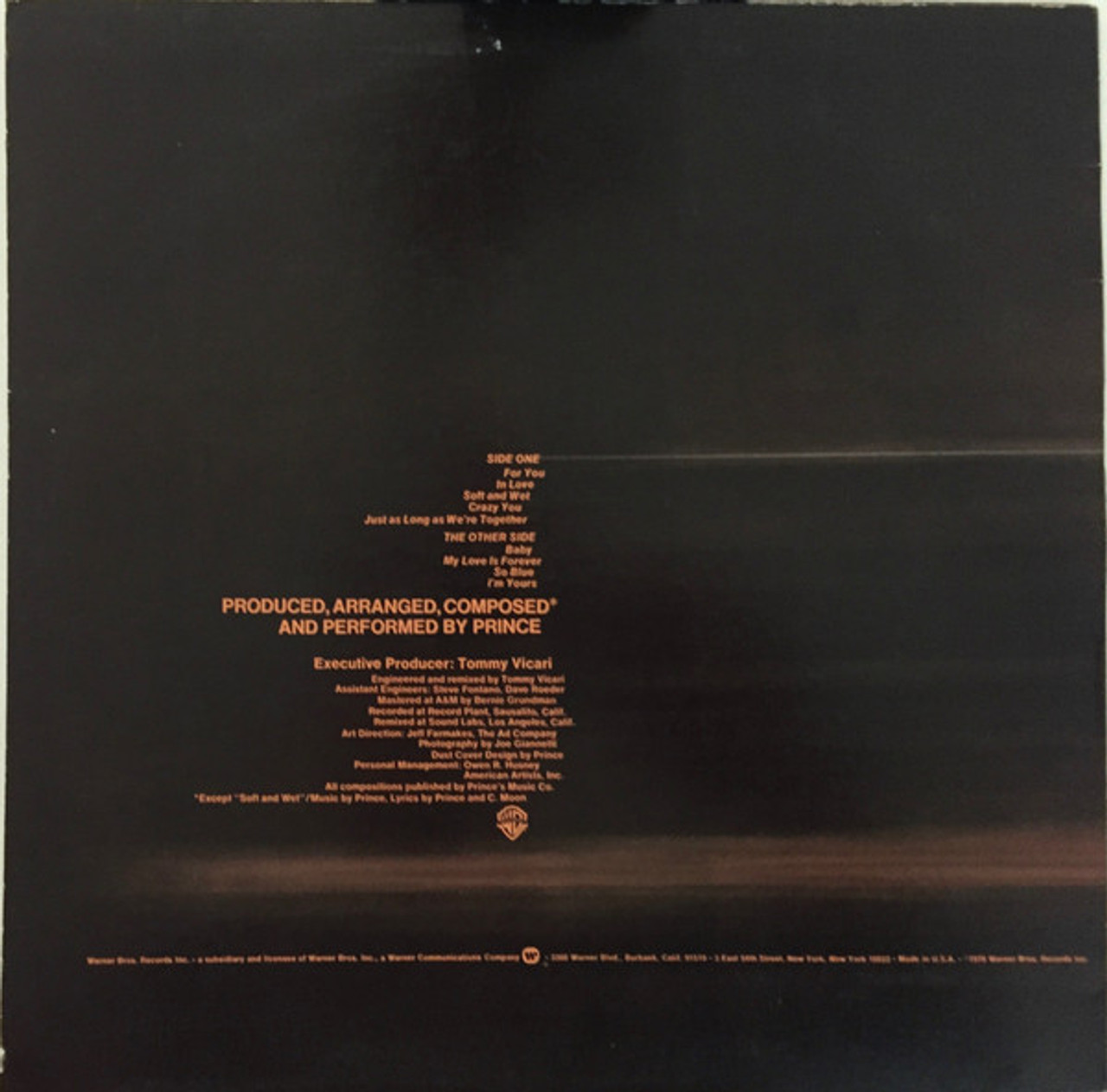 欧LP Prince For You R13150 Warner Records /00260 For You (1LP 150G) | Prince Official Store