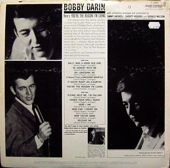 Bobby Darin - You're The Reason I'm Living - Capitol Records - T 1866 - LP, Album, Mono 712566373