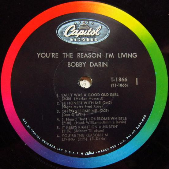 Bobby Darin - You're The Reason I'm Living - Capitol Records - T 1866 - LP, Album, Mono 712566373