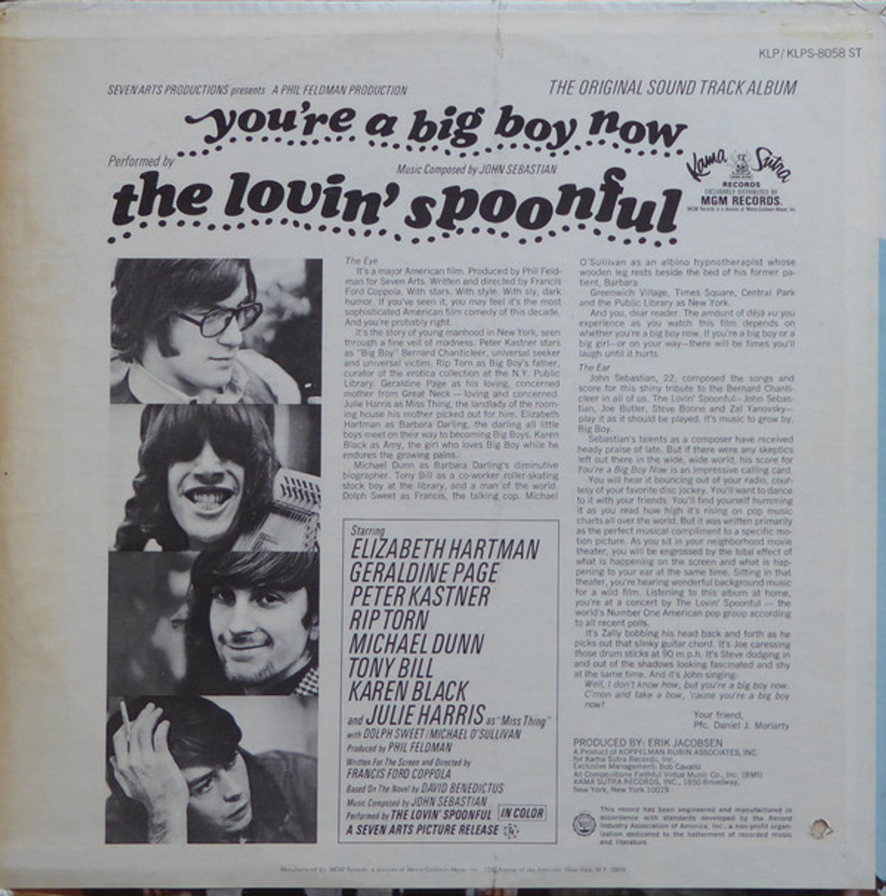 The Lovin Spoonful Youre A Big Boy Now The Original Sound Track Album Lp Album Mono 3890