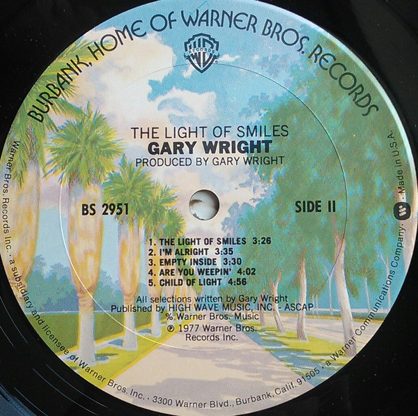 Gary Wright - The Light Of Smiles - Warner Bros. Records - BS 2951 