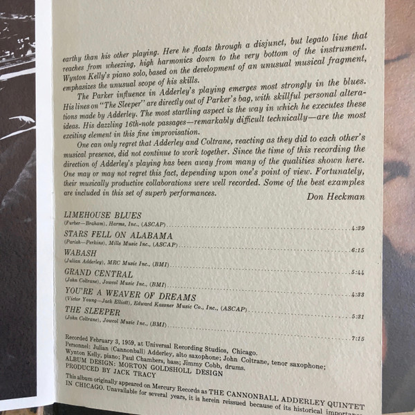 Cannonball* & Coltrane* - Cannonball & Coltrane (LP, Album, RE