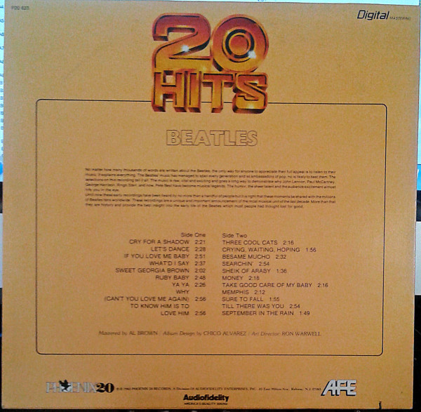 The Beatles - 20 Hits (LP, Comp, Mono, Unofficial) - BullTrax Records