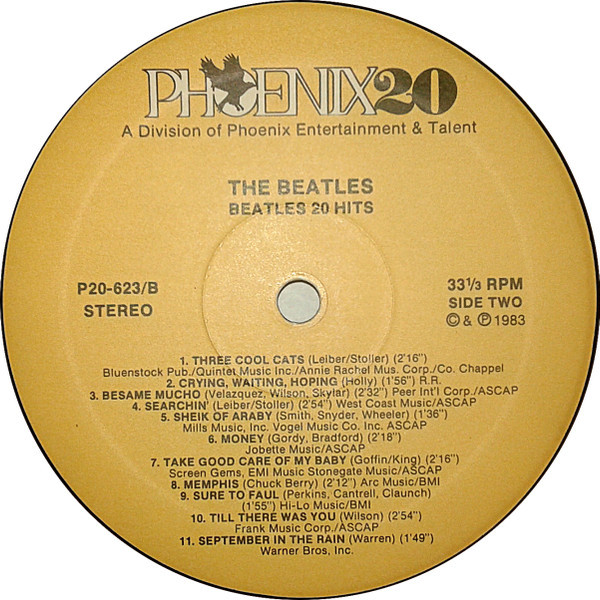 The Beatles - 20 Hits (LP, Comp, Mono, Unofficial) - BullTrax Records
