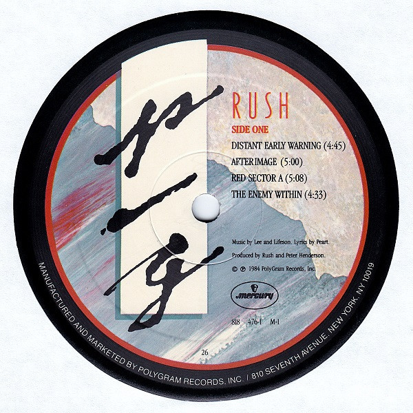 Rush - Grace Under Pressure - Mercury - 818 476-1 M-1 - LP, Album