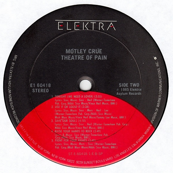 Mötley Crüe - Theatre Of Pain (LP, Album, Club) - BullTrax Records