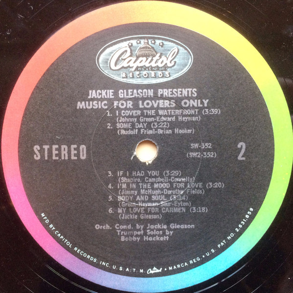Jackie Gleason - Music For Lovers Only - Capitol Records - SW-352 - LP, Album, RE, Los 1137547349