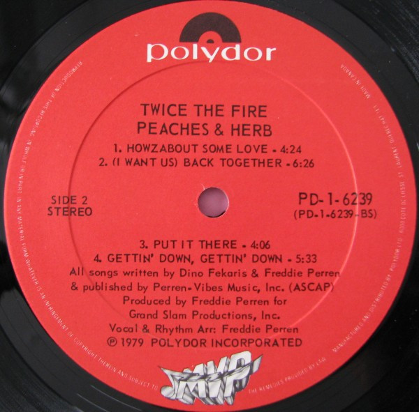 Peaches & Herb - Twice The Fire (LP, Album) - BullTrax Records