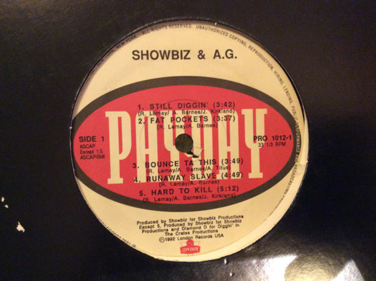 Showbiz & A.G. - Runaway Slave - London Records - PRO 1012-1 - LP