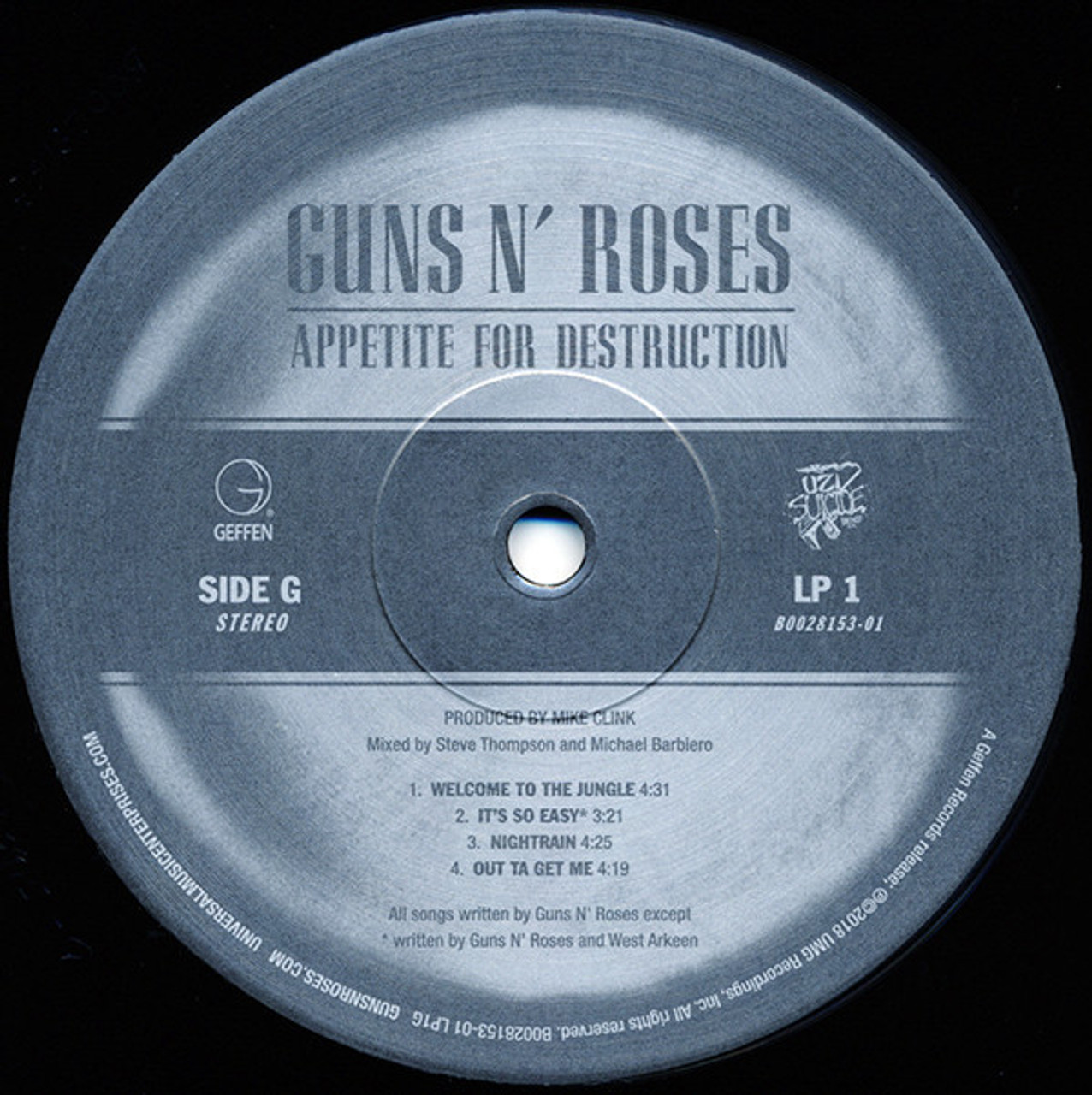Guns N' Roses - Appetite For Destruction - Geffen Records
