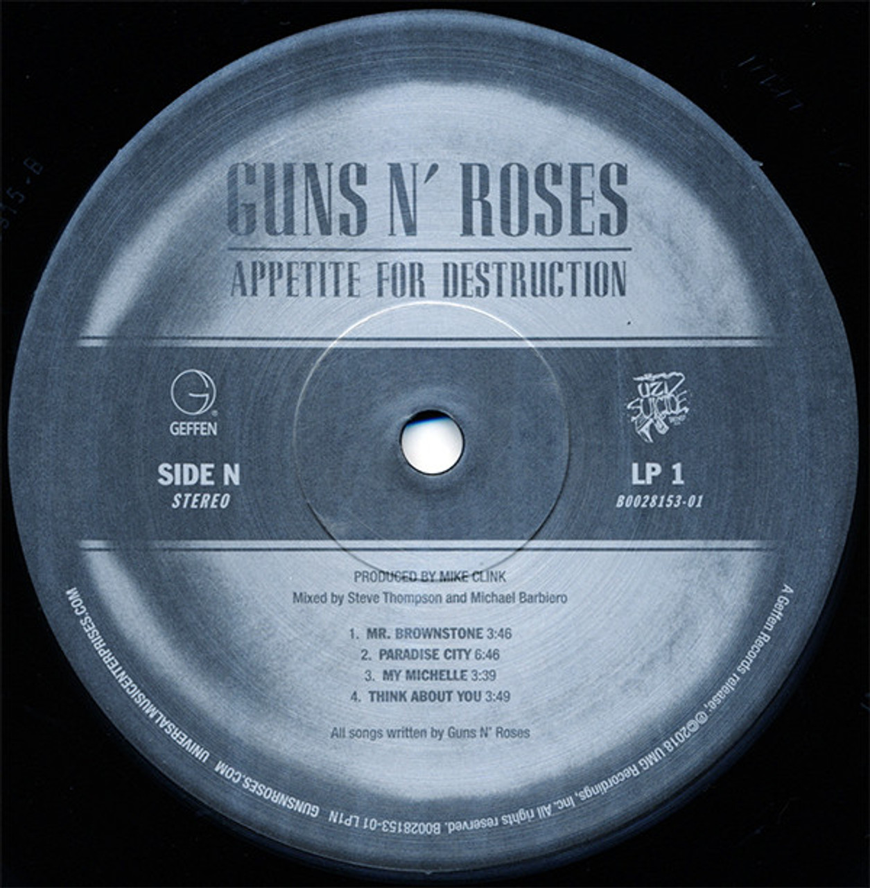 Guns N' Roses - Appetite For Destruction - Geffen Records