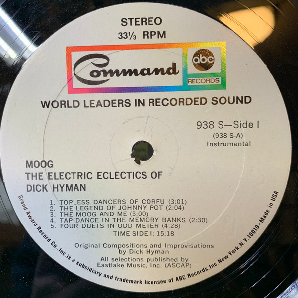 Dick Hyman - Moog - The Electric Eclectics Of Dick Hyman - Command 