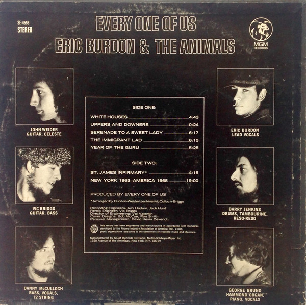 Eric Burdon & The Animals - Every One Of Us (LP, Album, H.V