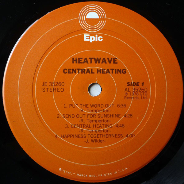 未使用 Heatwave - Central Heating / レコード Heatwave - Central Heating (LP, Album) - BullTrax Records
