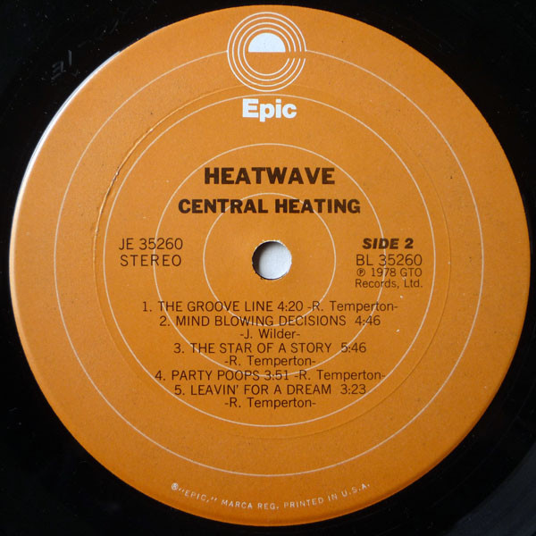 【EPレコード】heatwave/36°5 Down Heatwave - Central Heating (LP, Album) - BullTrax Records