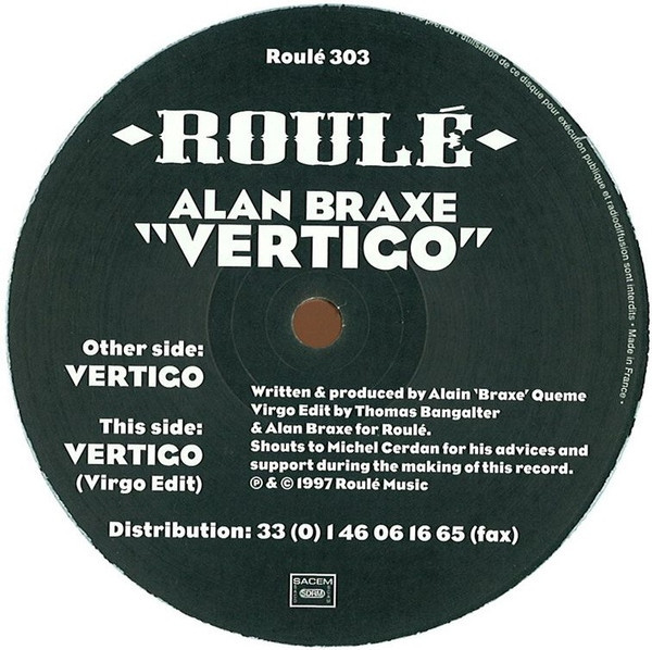 ALAN BRAXE - VERTIGO 12インチレコード Alan Braxe - Vertigo (12