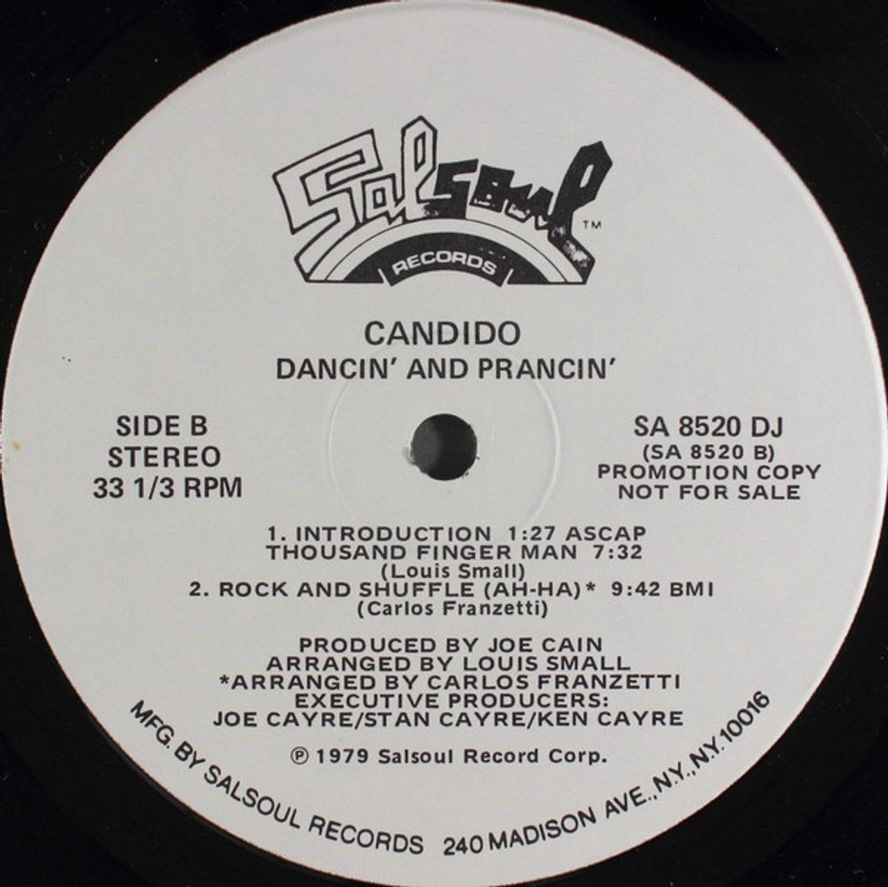 Candido - Dancin' & Prancin' (LP, Album, Promo) - BullTrax Records