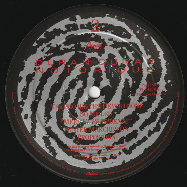 Duran Duran - Notorious (LP, Album) - BullTrax Records