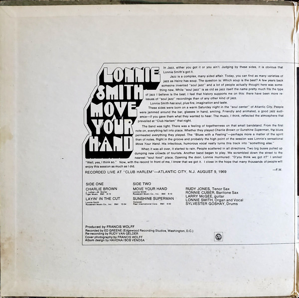 Lonnie Smith – Move Your Hand Lonnie Smith - Move Your Hand (LP, Album, Gat) - BullTrax Records