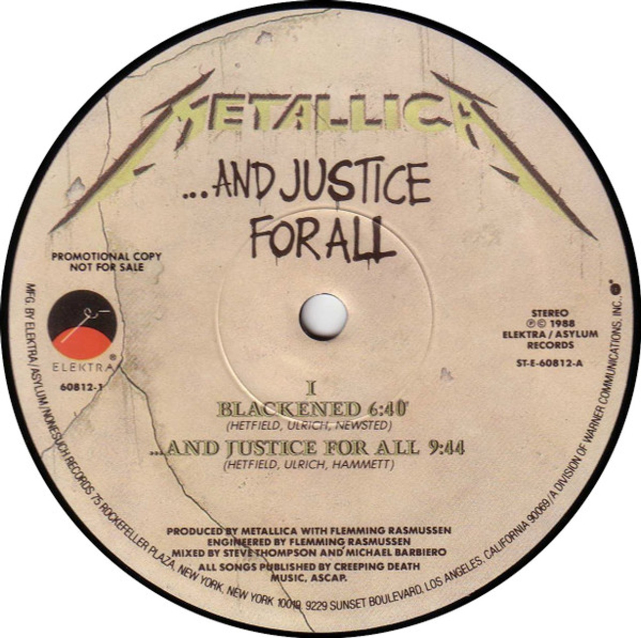 Metallica - And Justice For All (2xLP, Album, Promo, Tra