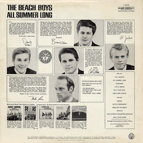 The Beach Boys - All Summer Long (LP, Album, Mono, Scr)_1