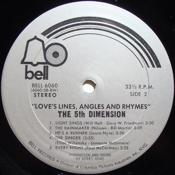 The 5th Dimension* - Love's Lines, Angles And Rhymes (LP, Album, BW)_1