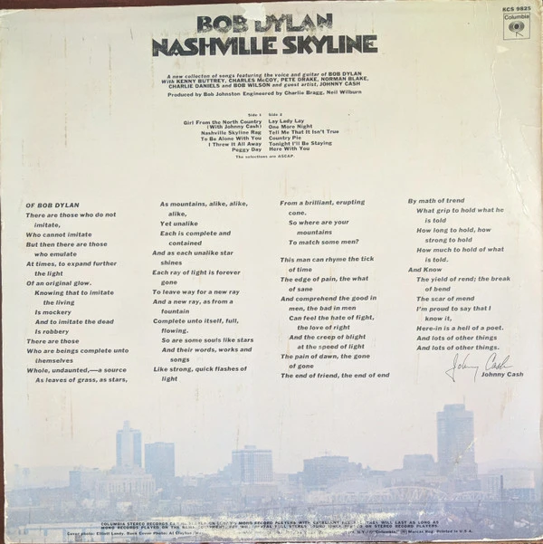 Bob Dylan - Nashville Skyline (LP, Album, Ter) - BullTrax Records