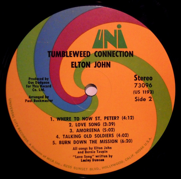 Elton John - Tumbleweed Connection (LP, Album, RE, Pin)_3075952705