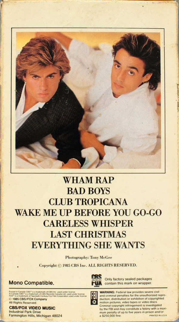 WHAM! THE VIDEO レーザーディスク 帯付 美品 Wham! - The Video (VHS, NTSC) - BullTrax Records