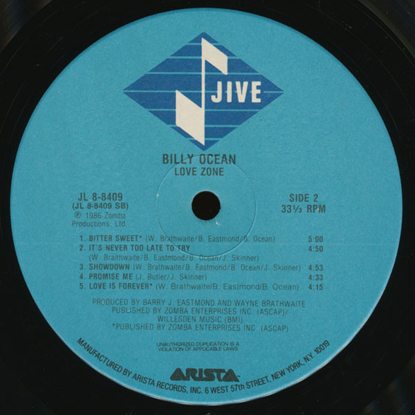 Billy Ocean - Love Zone (LP, Album)_3400072941 - BullTrax Records