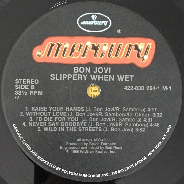 Bon Jovi - Slippery When Wet (LP, Album, 70 ) - BullTrax Records