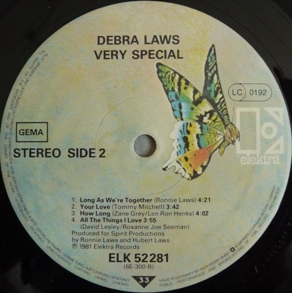 Debra Laws - Very Special (LP, Album) - BullTrax Records