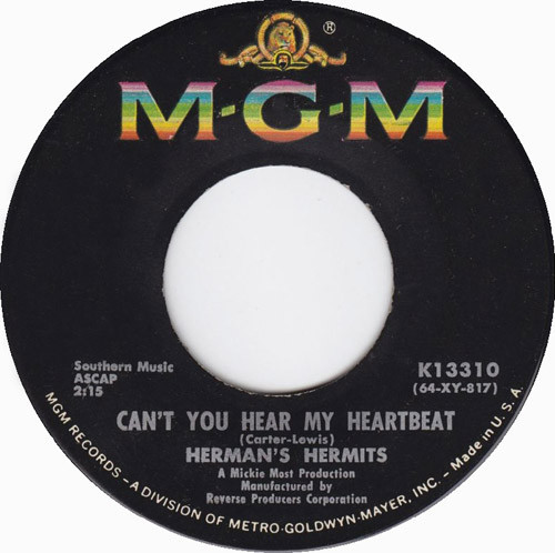 Herman's Hermits - Can't You Hear My Heartbeat / I Know Why (7", Single) - BullTrax Records