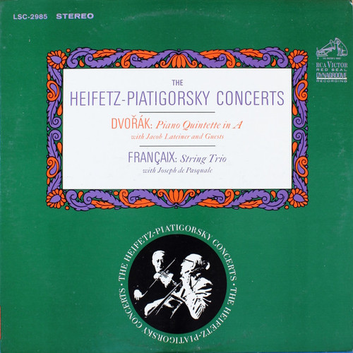 Dvořák* / Françaix*, Jascha Heifetz, Gregor Piatigorsky - The Heifetz-Piatigorsky Concerts (LP, Whi)