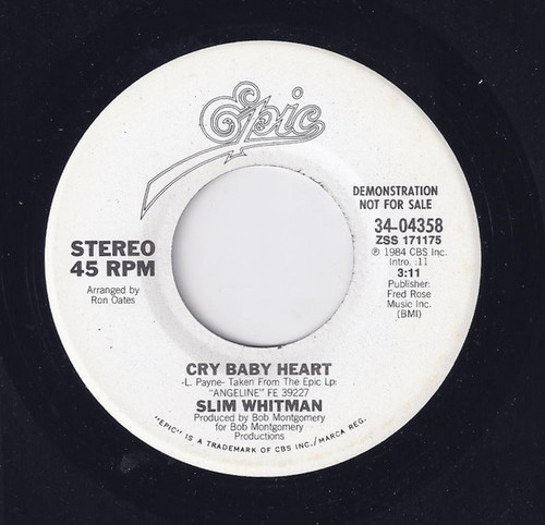 Slim Whitman - Cry Baby Heart (7", Promo)