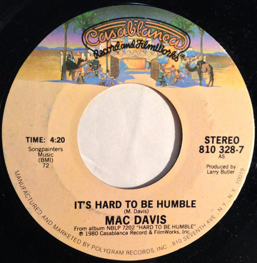 Mac Davis - It's Hard To Be Humble (7", Single, 72 )
