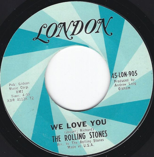 The Rolling Stones - We Love You / Dandelion (7", Single, Styrene, Ter)