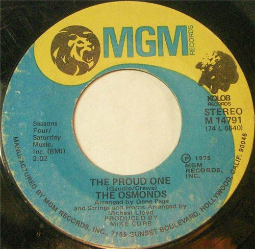 The Osmonds - The Proud One (7", Single, Styrene)