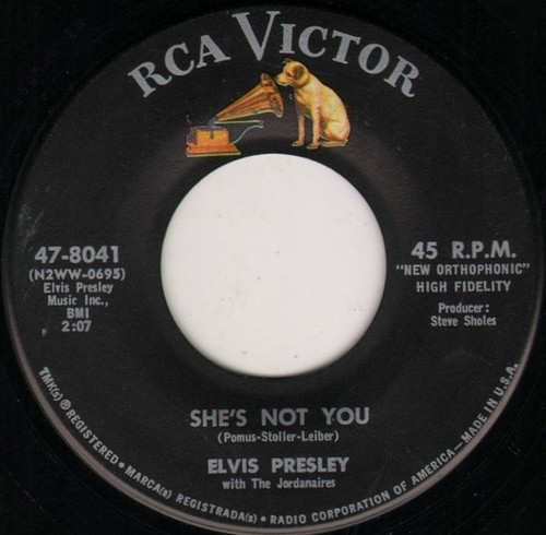 Elvis Presley With The Jordanaires - She's Not You  (7", Single)