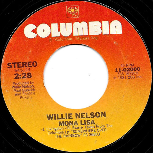 Willie Nelson - Mona Lisa (7", Single, Styrene, Ter)
