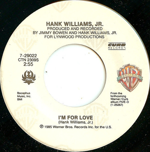 Hank Williams Jr. - I'm For Love / Lawyers, Guns And Money (7")