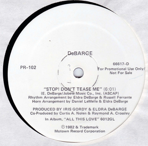 DeBarge - Stop! Don't Tease Me (12", Promo)
