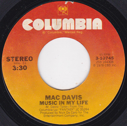 Mac Davis - Music In My Life (7")