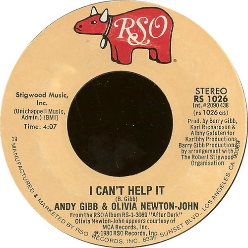 Andy Gibb & Olivia Newton-John - I Can't Help It (7", Single, 19)