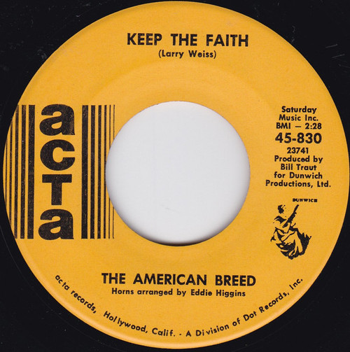 The American Breed - Keep The Faith / Private Zoo (7", Single)